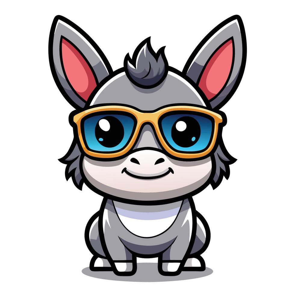 a cartoon donkey wearing sunglasses vector