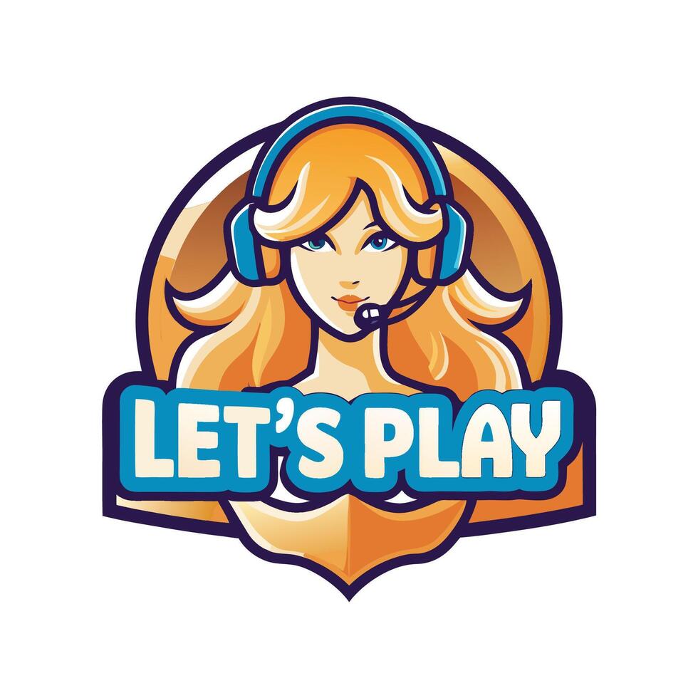 a logo for let's play vector