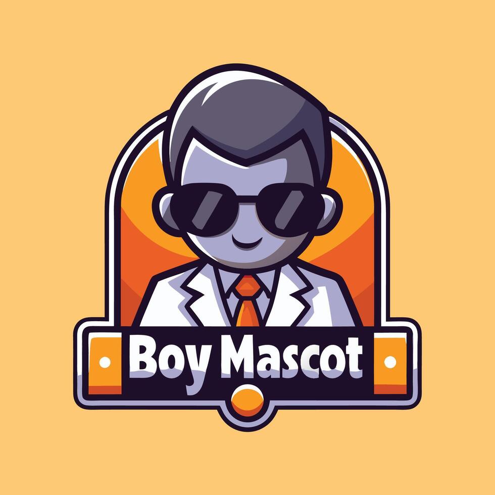 the logo for boy mascoot vector