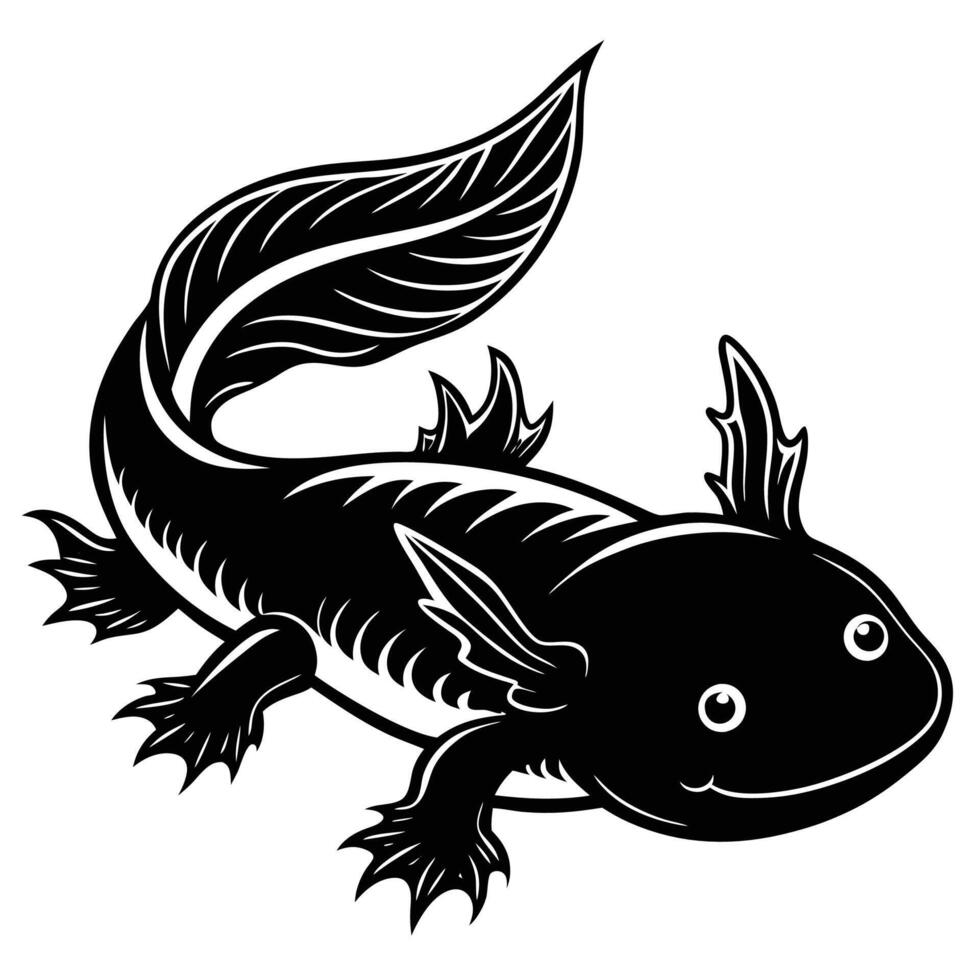 aquatic animal, black and white illustration of a fish vector