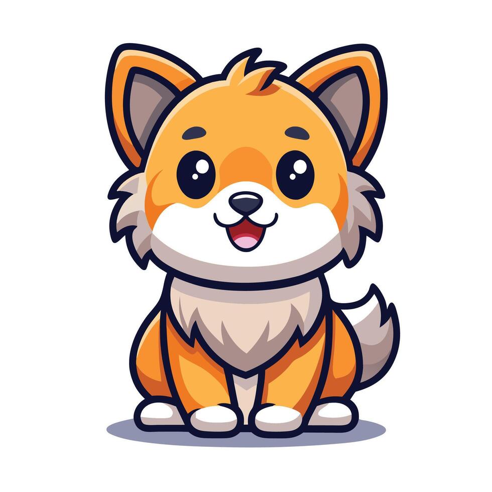 cute corgi dog illustration vector