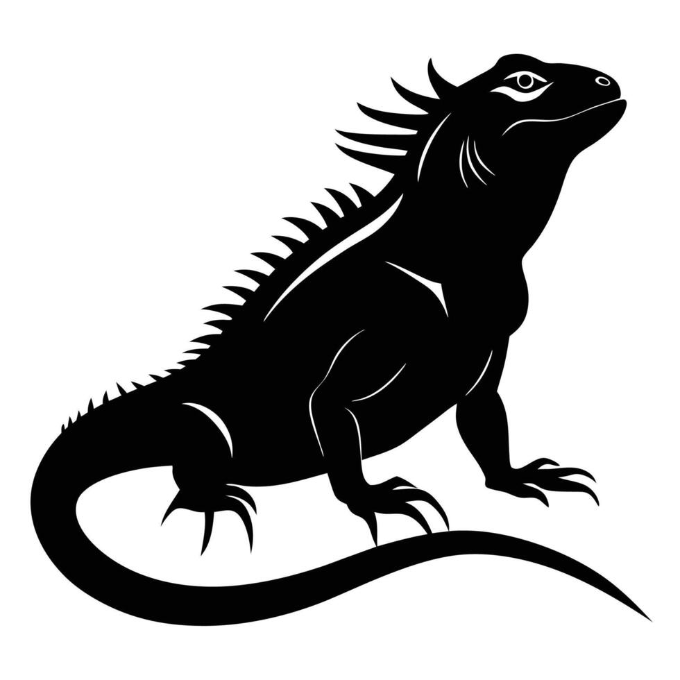 an iguana is standing on its hind legs and has long spikes on its back vector