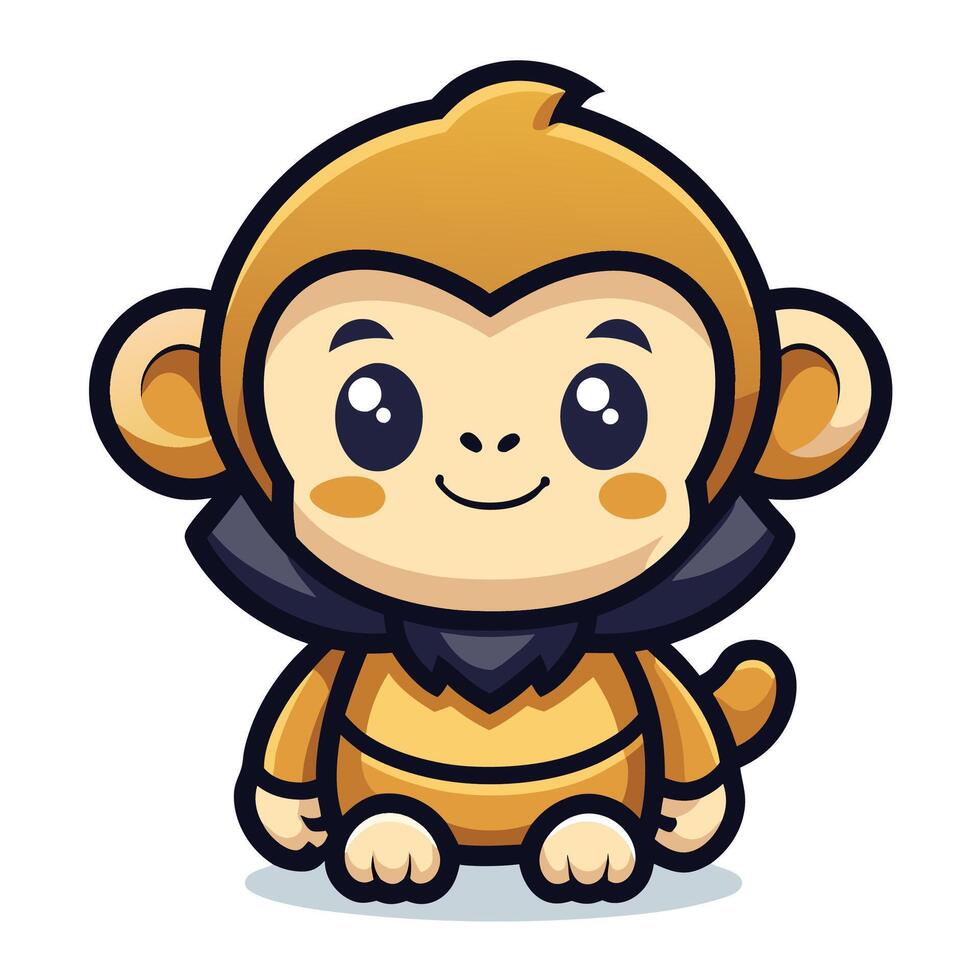 a cartoon monkey with a big smile vector