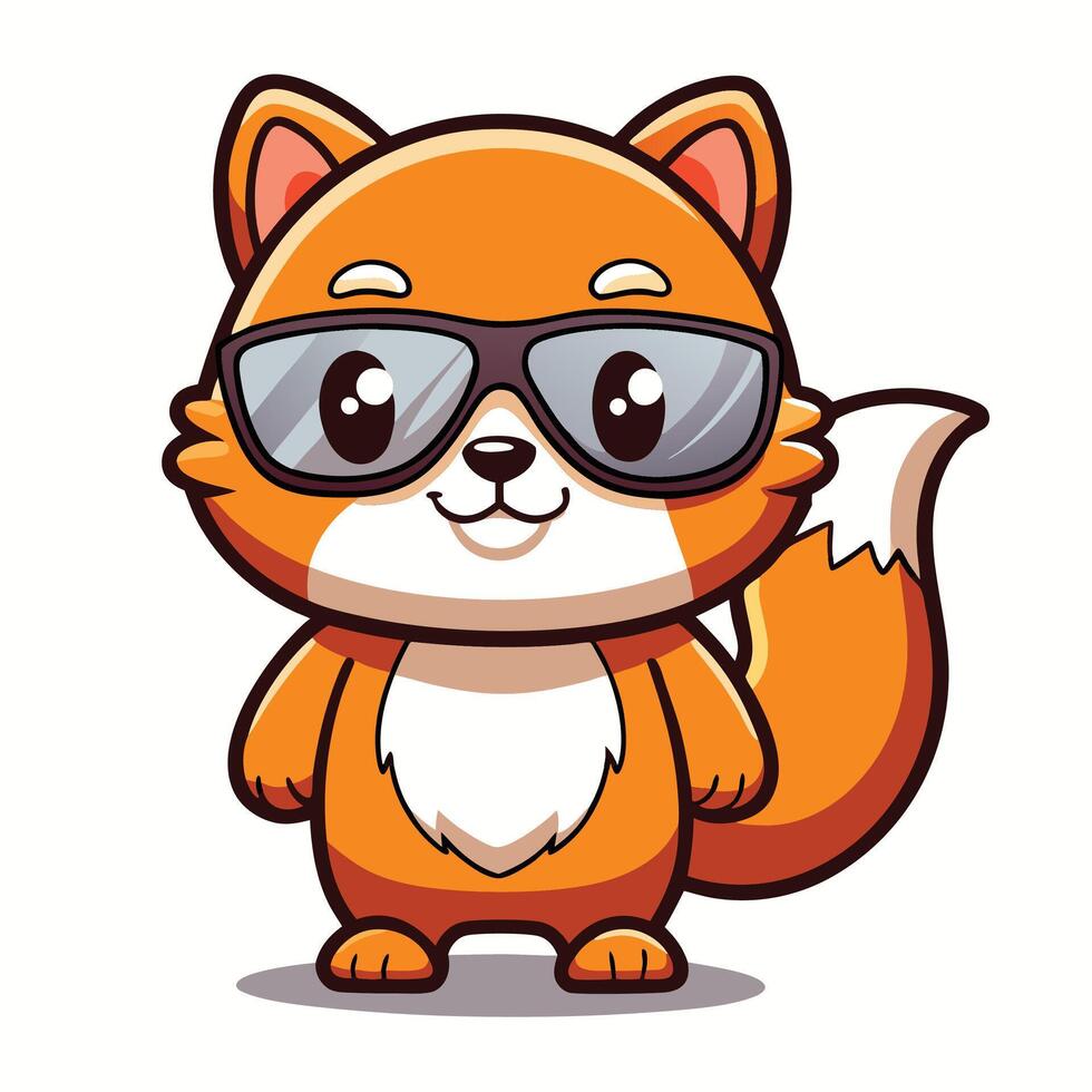 a cartoon fox wearing sunglasses vector