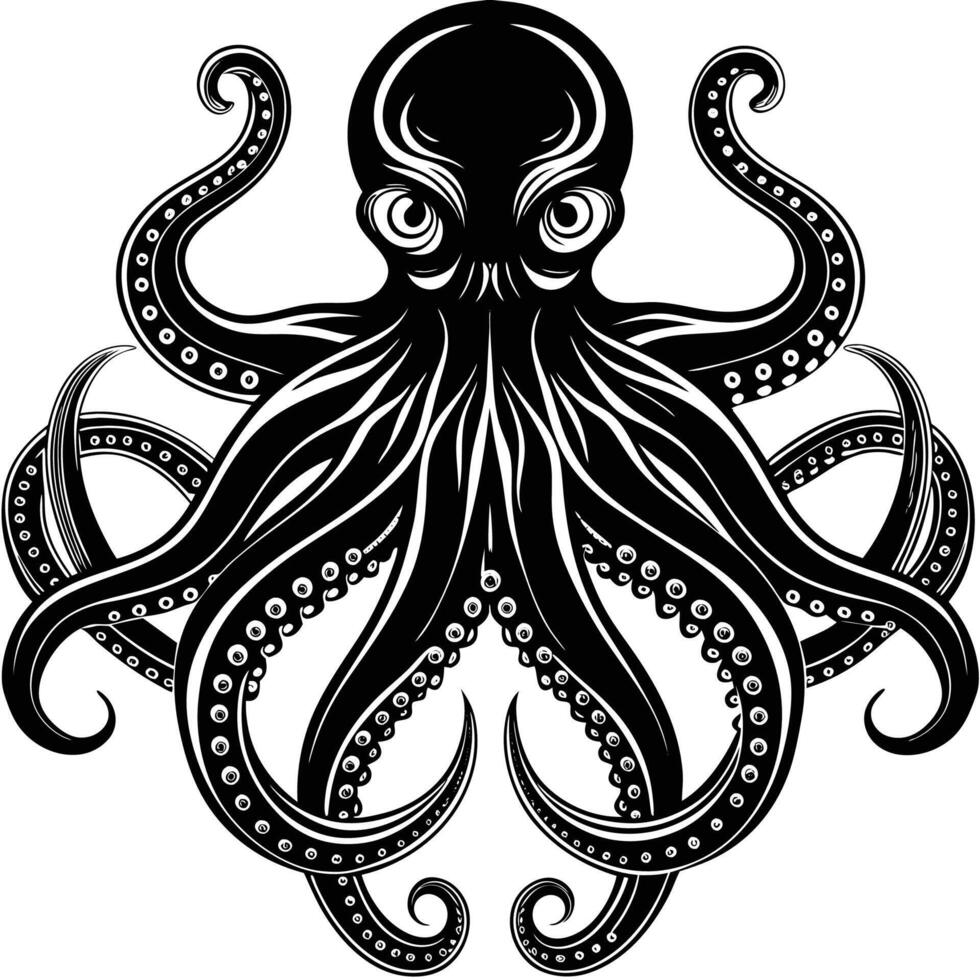 an octopus with tentacles on a white background vector