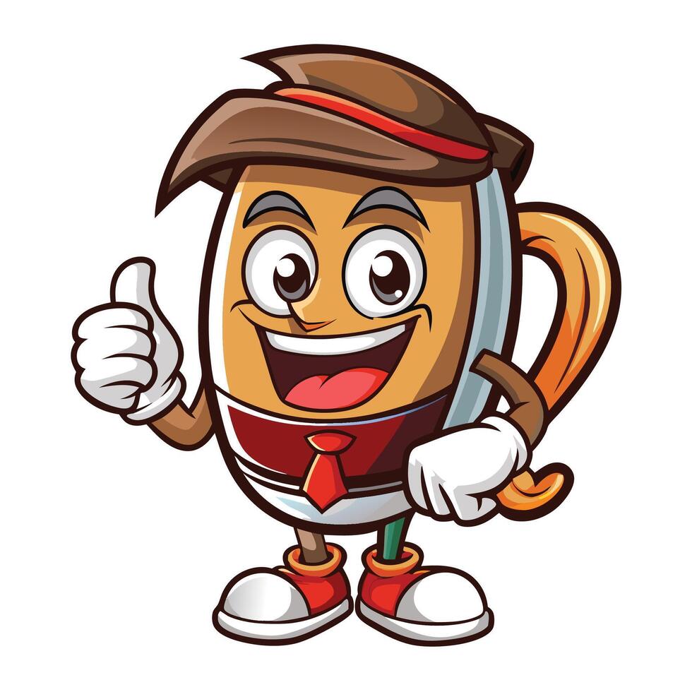 a cartoon beer mug character giving a thumbs up vector