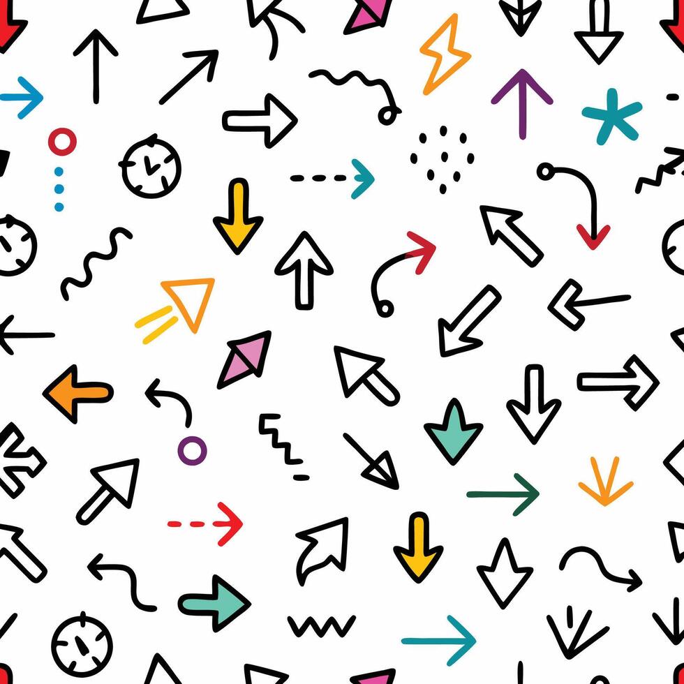 a seamless pattern with colorful arrows and arrows vector