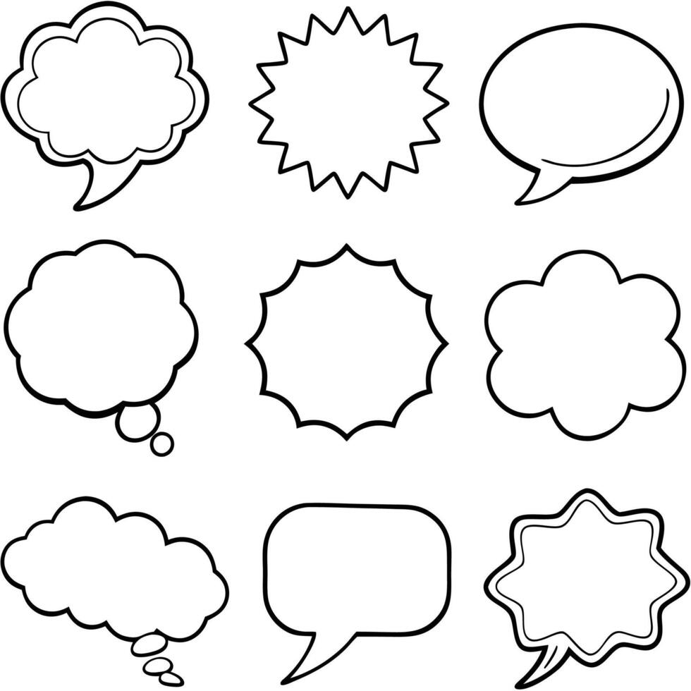 speech bubbles set of different shapes and sizes vector