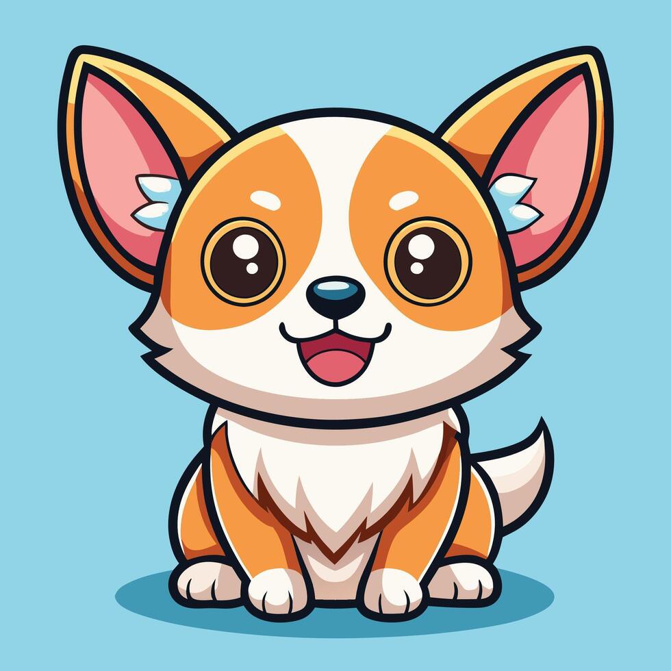 cartoon corgi dog illustration vector