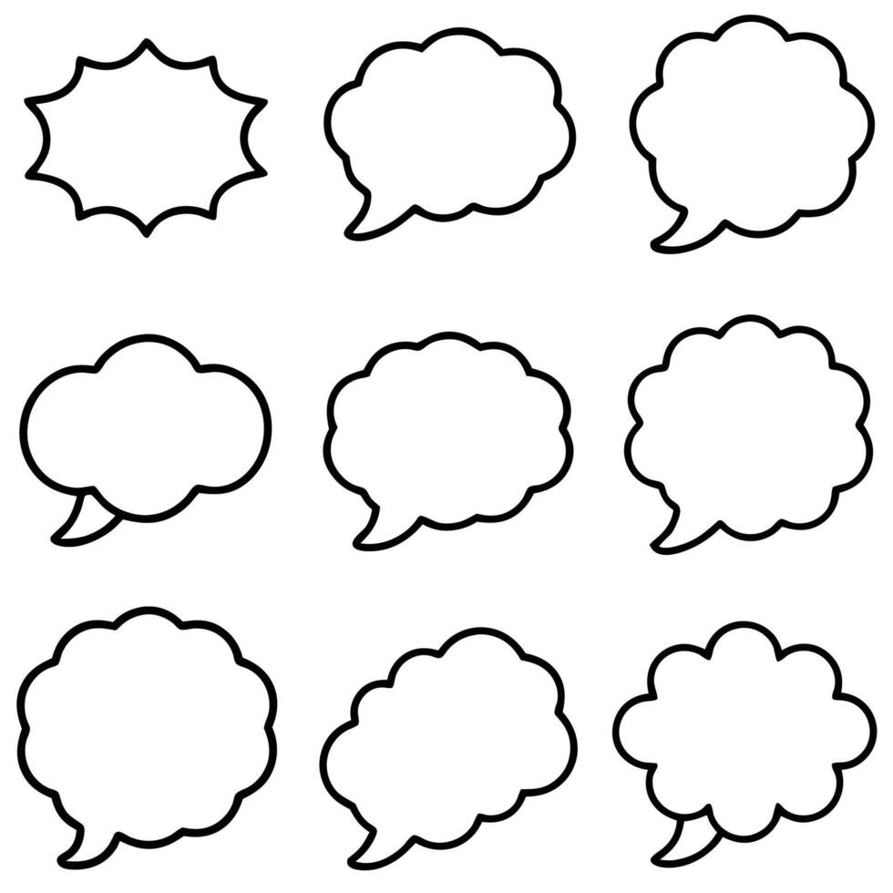 speech bubbles set of different shapes vector