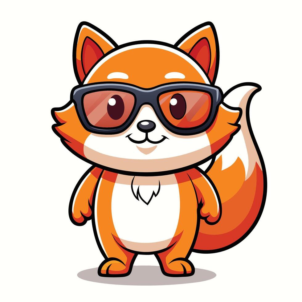 a cartoon fox wearing sunglasses vector