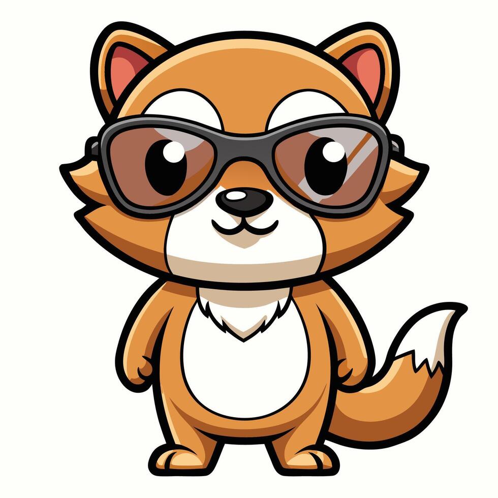 a cartoon fox wearing sunglasses vector