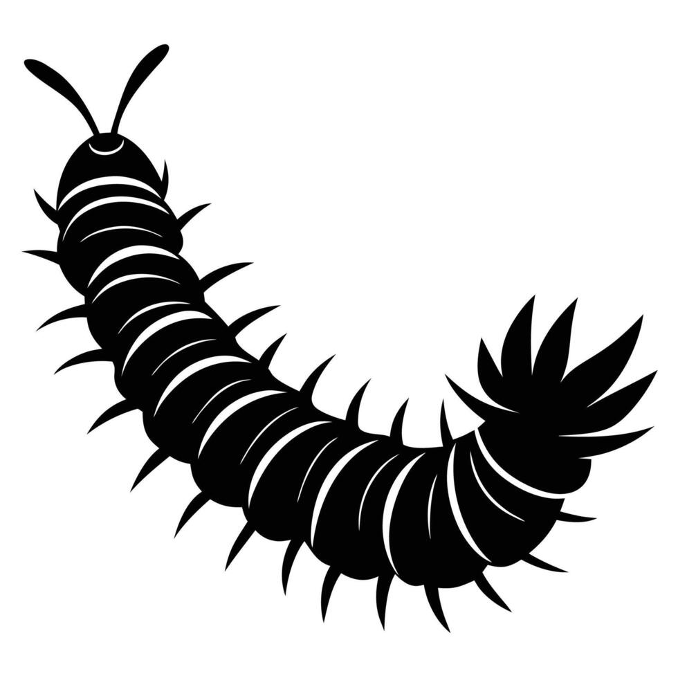 a black and white illustration of a caterpillar vector