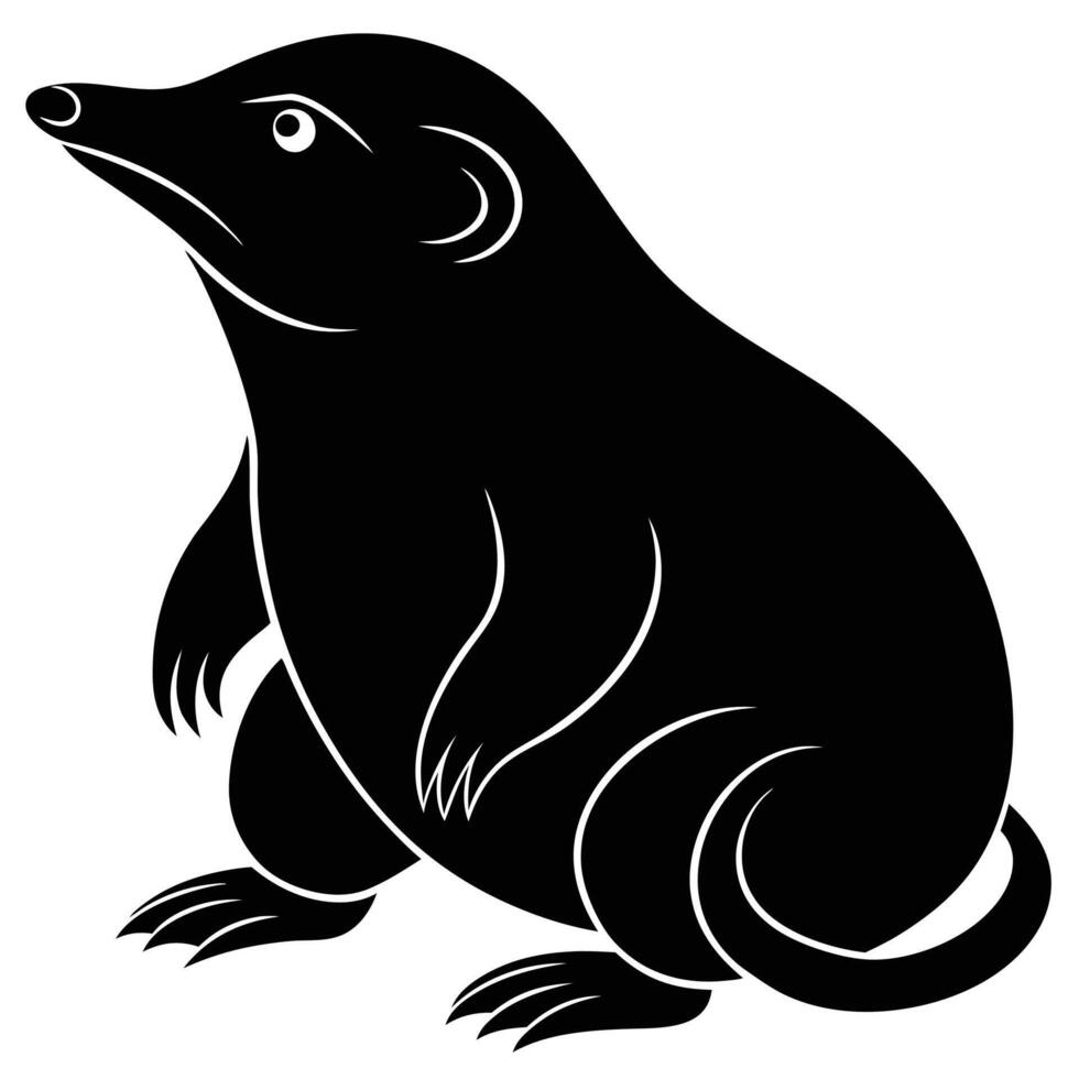 a black and white illustration of a rat vector