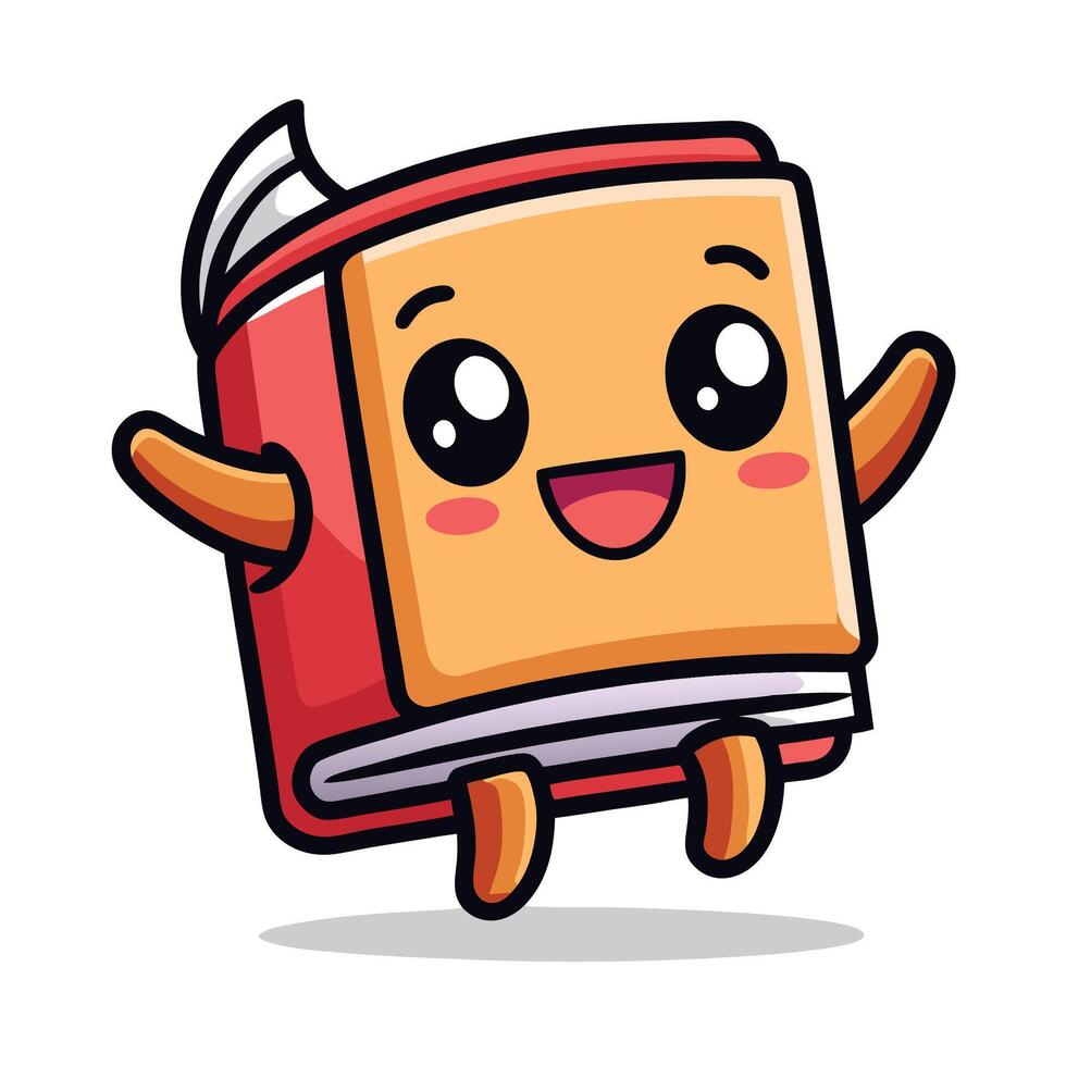 a cartoon book character with arms outstretched vector