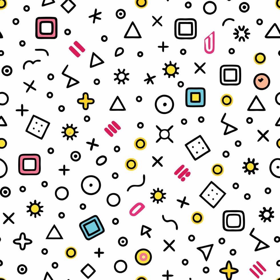 seamless pattern with geometric shapes and colors vector