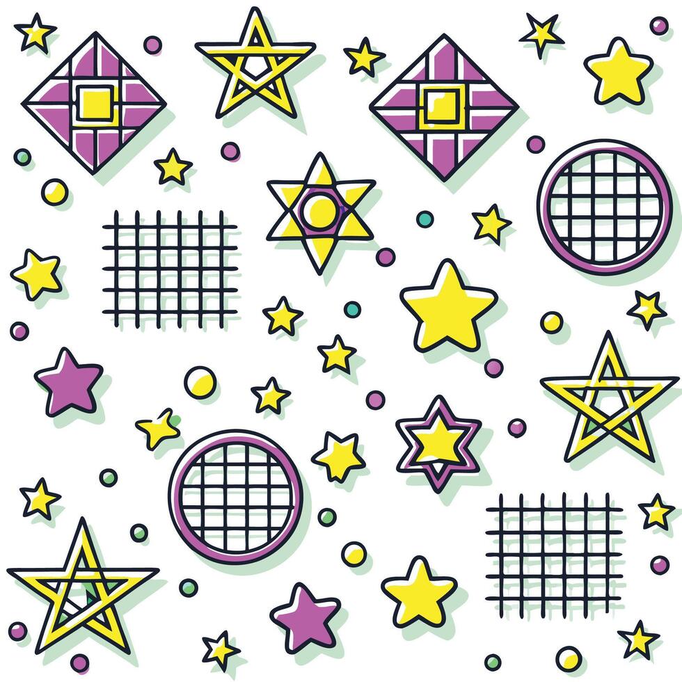 a pattern with stars and squares vector