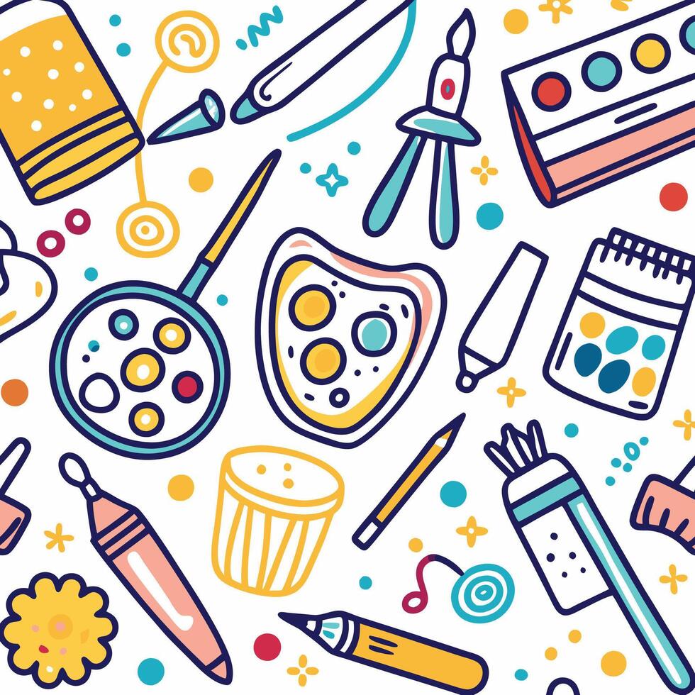 art supplies and tools for the arts vector