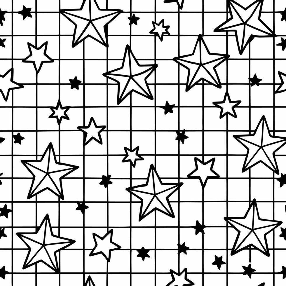 a black and white star pattern with stars on it vector