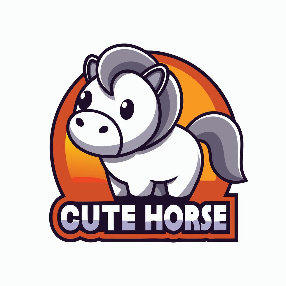 a cute horse logo with the words cute horse vector