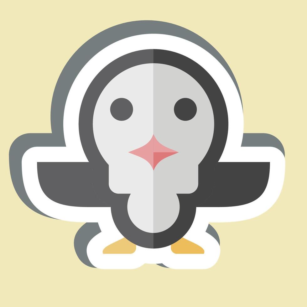 Sticker Penguin. related to Animals symbol. simple design editable vector