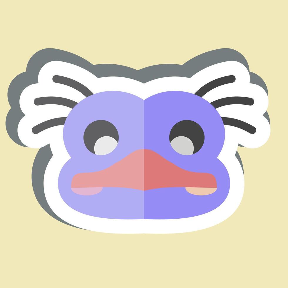 Sticker Ostrich. related to Animals symbol. simple design editable vector