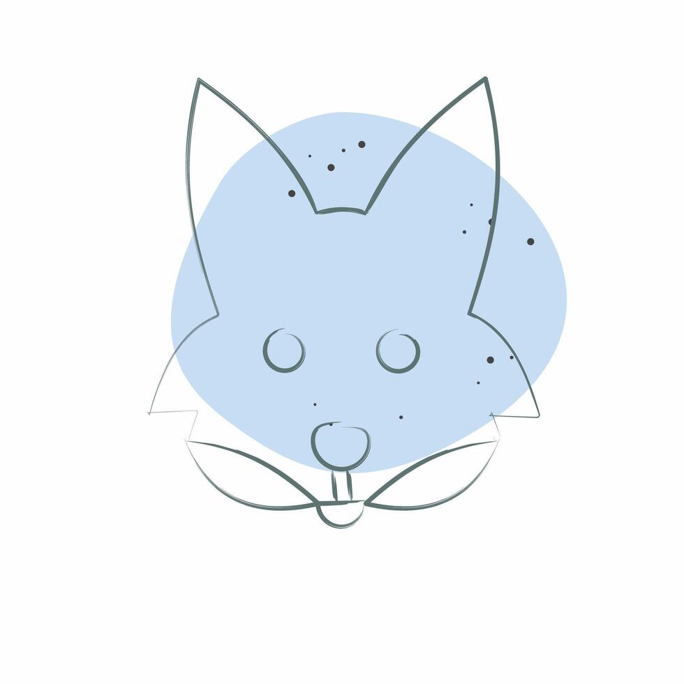 Icon Fox. related to Animals symbol. Color Spot Style. simple design editable vector