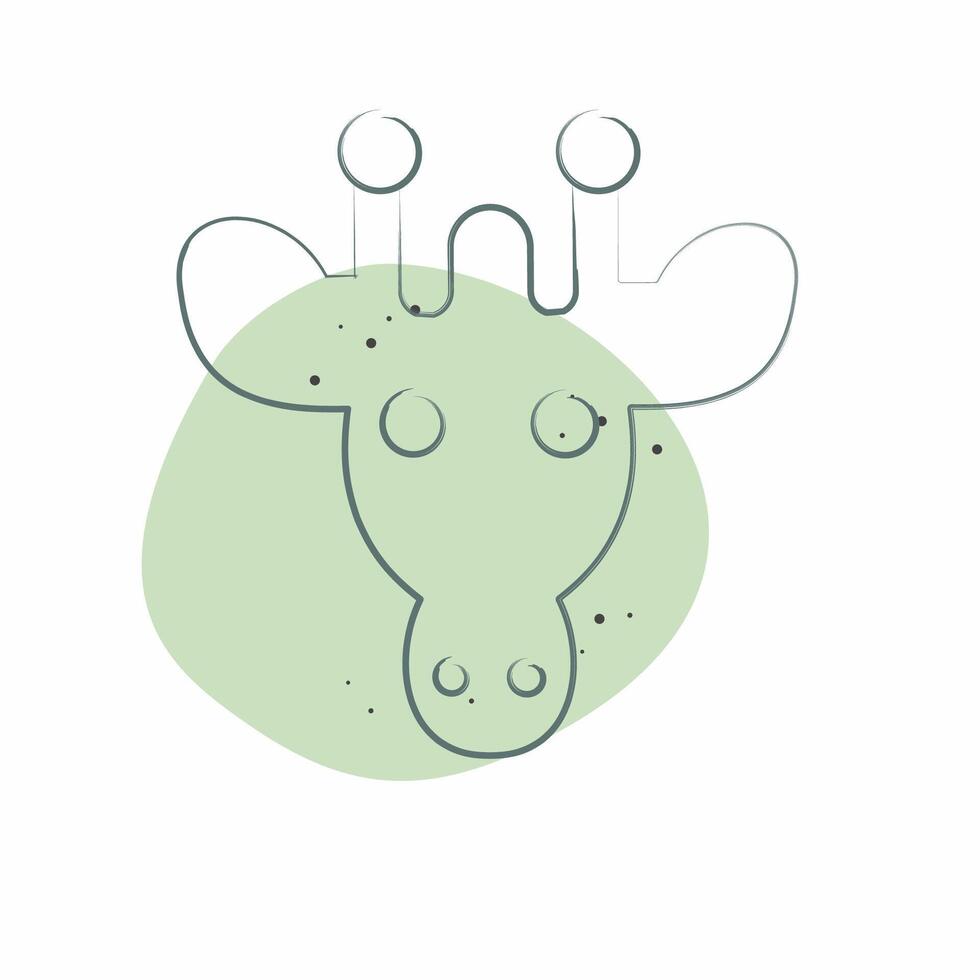Icon Giraffe. related to Animals symbol. Color Spot Style. simple design editable vector