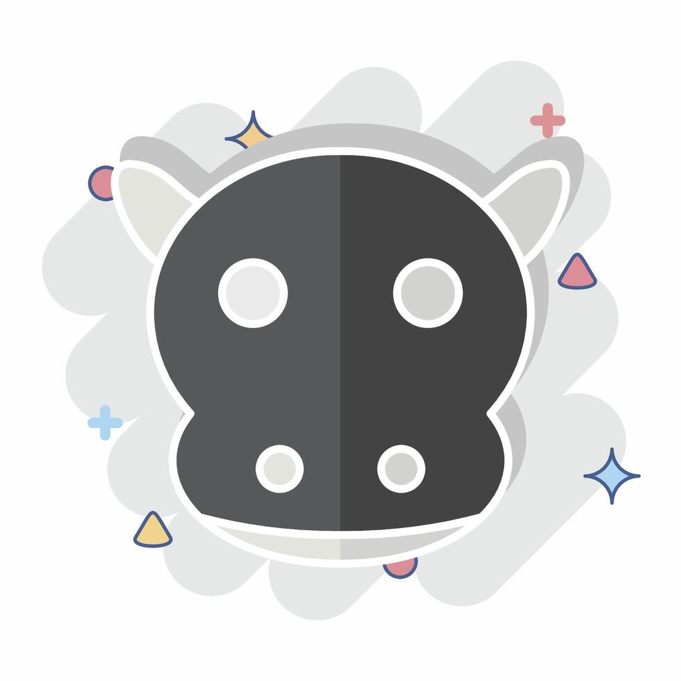 Icon Hippo. related to Animals symbol. comic style. simple design editable vector