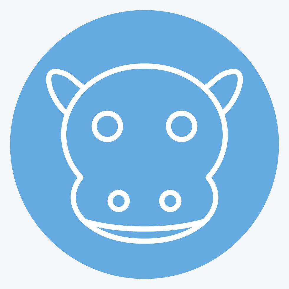 Icon Hippo. related to Animals symbol. blue eyes style. simple design editable vector
