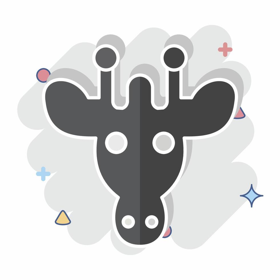 Icon Giraffe. related to Animals symbol. comic style. simple design editable vector