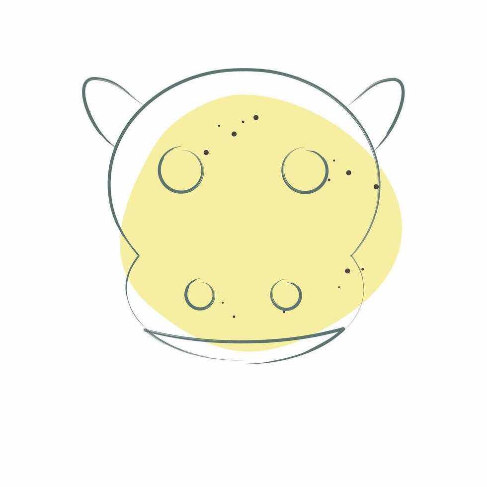 Icon Hippo. related to Animals symbol. Color Spot Style. simple design editable vector