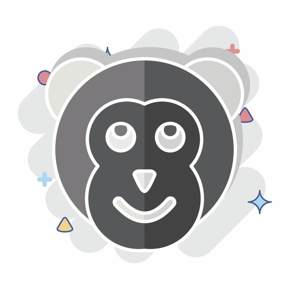 Icon Monkey. related to Animals symbol. comic style. simple design editable vector