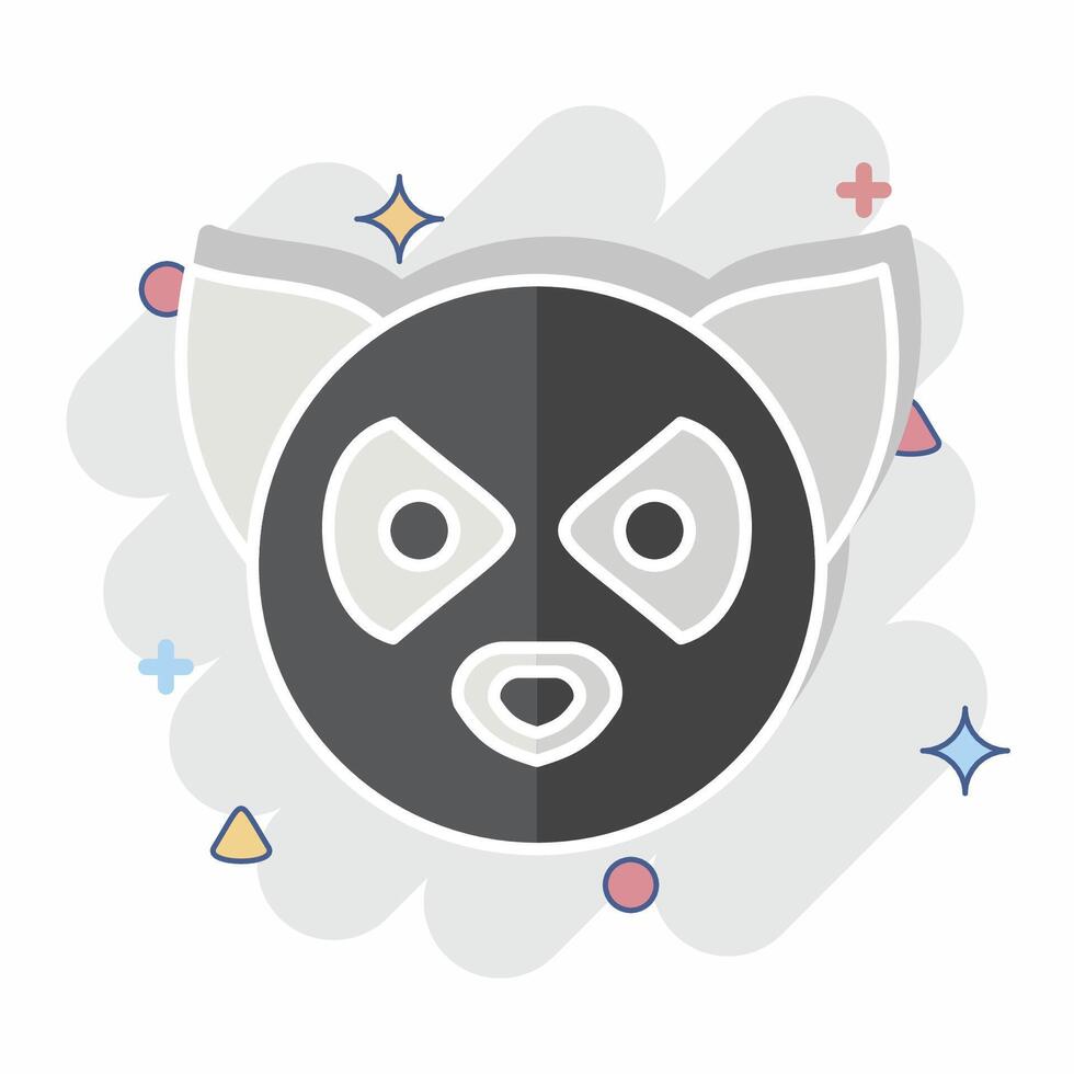 Icon Lemur. related to Animals symbol. comic style. simple design editable vector