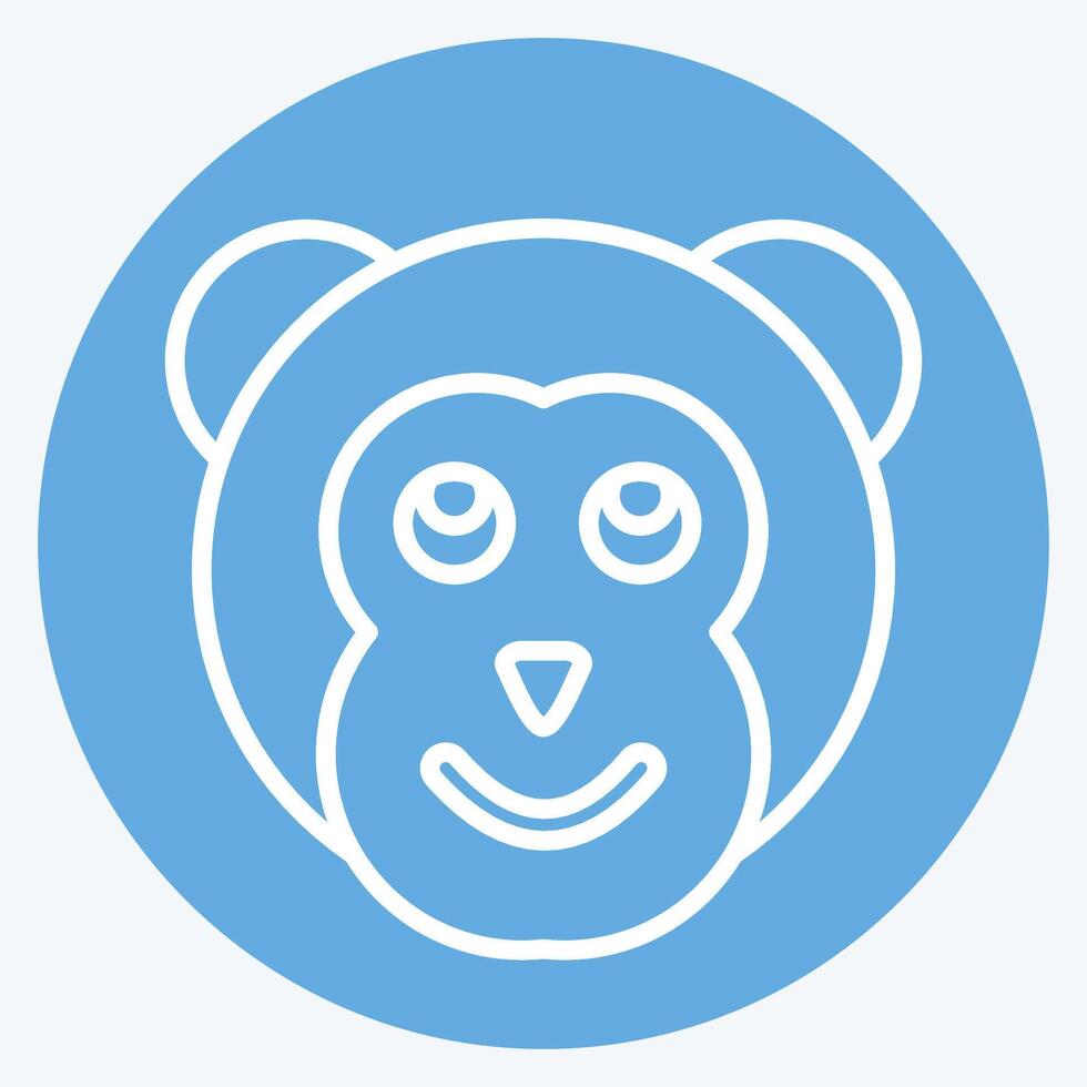 Icon Monkey. related to Animals symbol. blue eyes style. simple design editable vector
