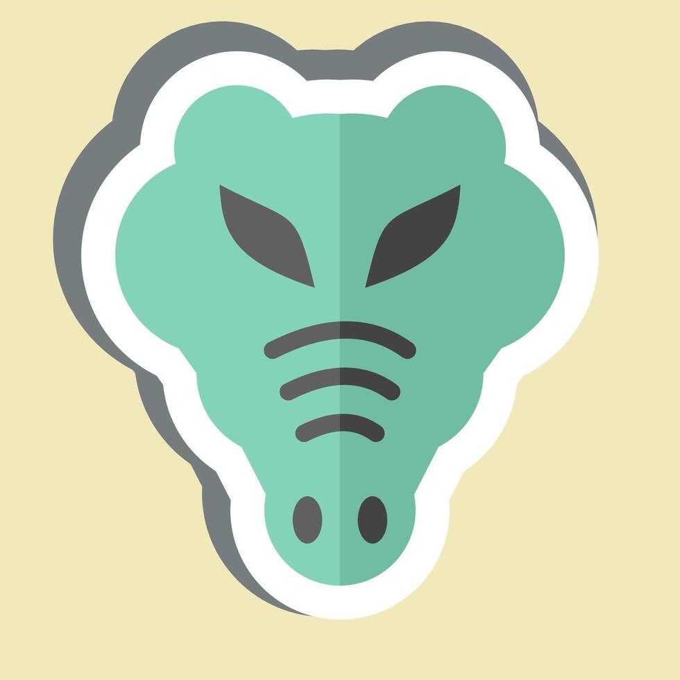 Sticker Crocodile. related to Animals symbol. simple design editable vector