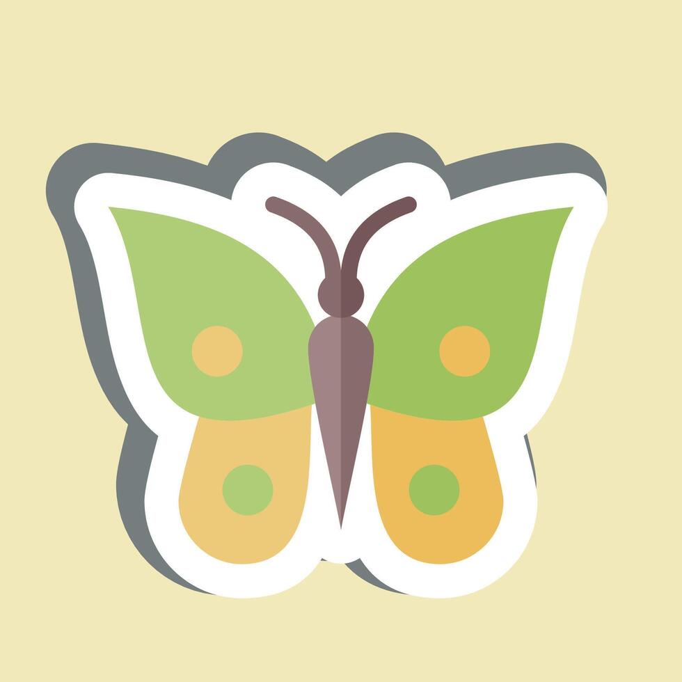 Sticker Butterfly. related to Animals symbol. simple design editable vector