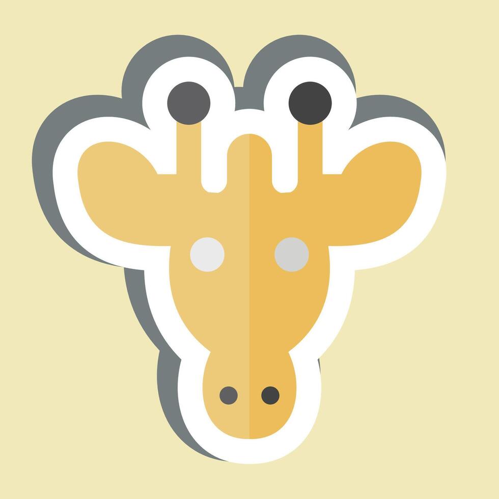 Sticker Giraffe. related to Animals symbol. simple design editable vector