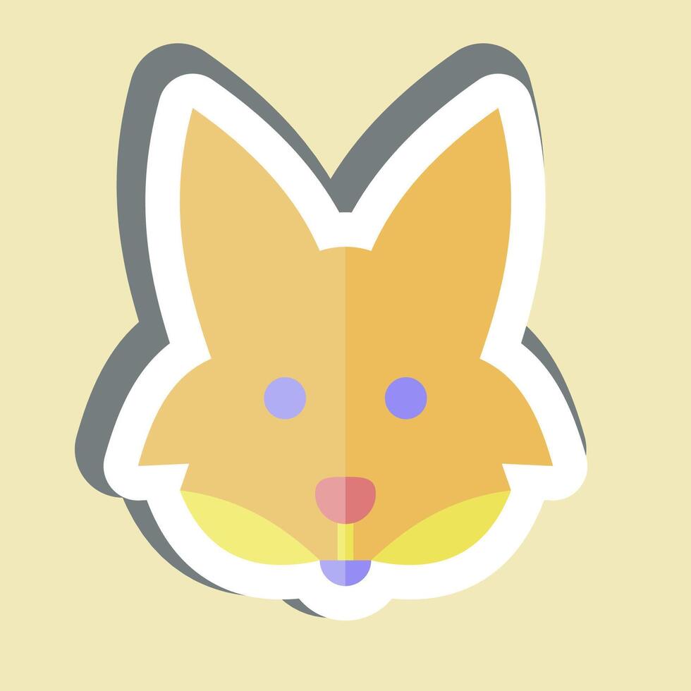 Sticker Fox. related to Animals symbol. simple design editable vector
