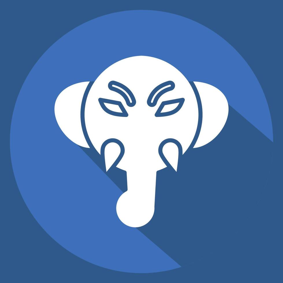 Icon Elephant. related to Animals symbol. long shadow style. simple design editable vector