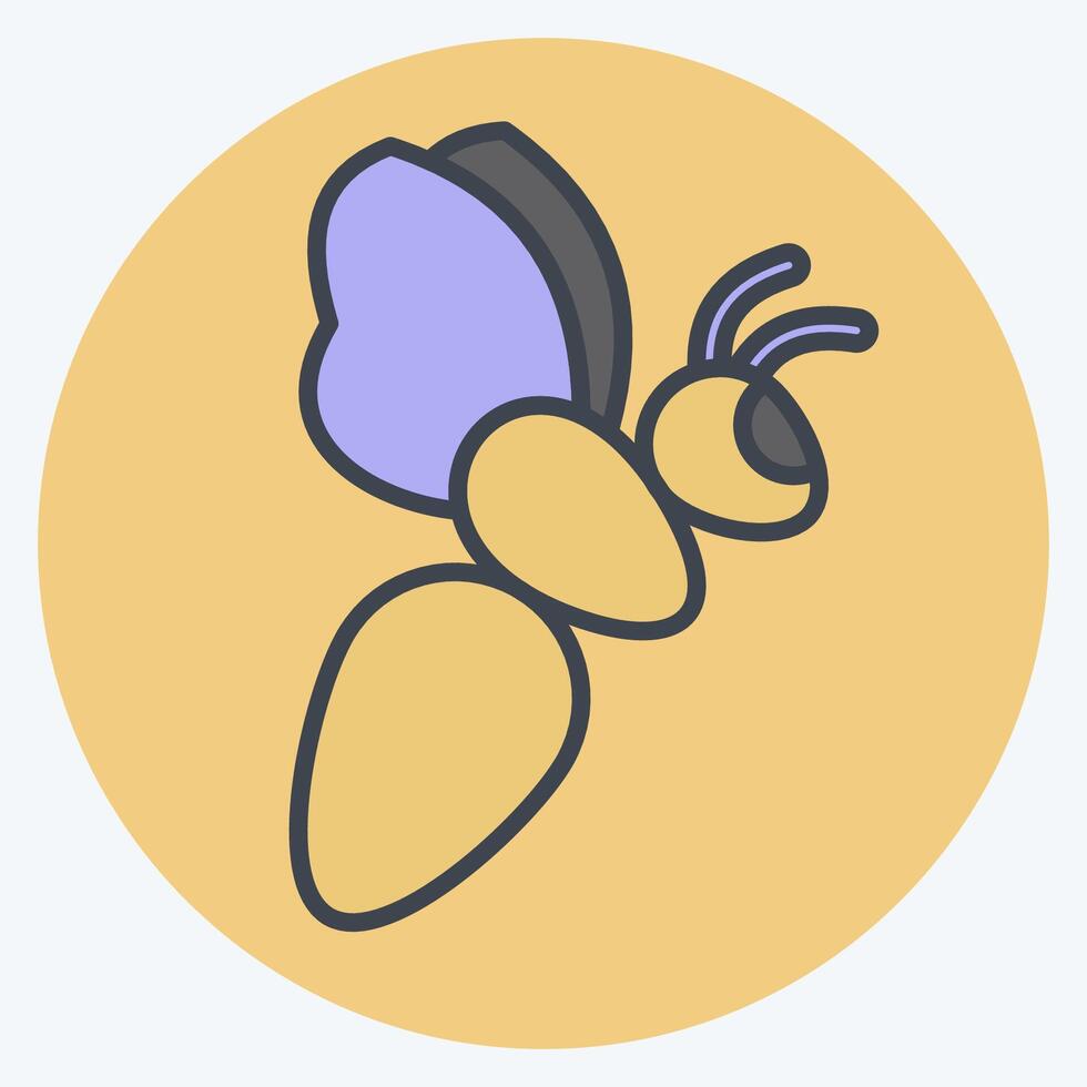 Icon Bee. related to Animals symbol. color mate style. simple design editable vector