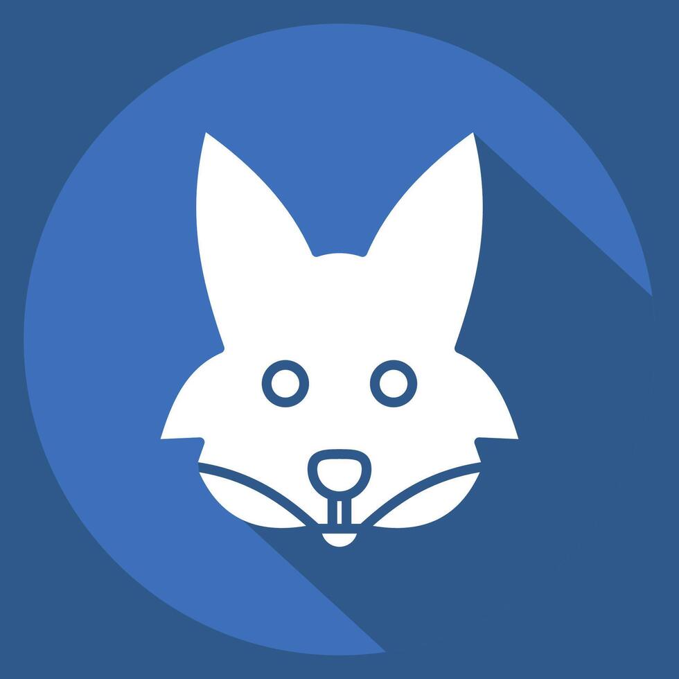 Icon Fox. related to Animals symbol. long shadow style. simple design editable vector