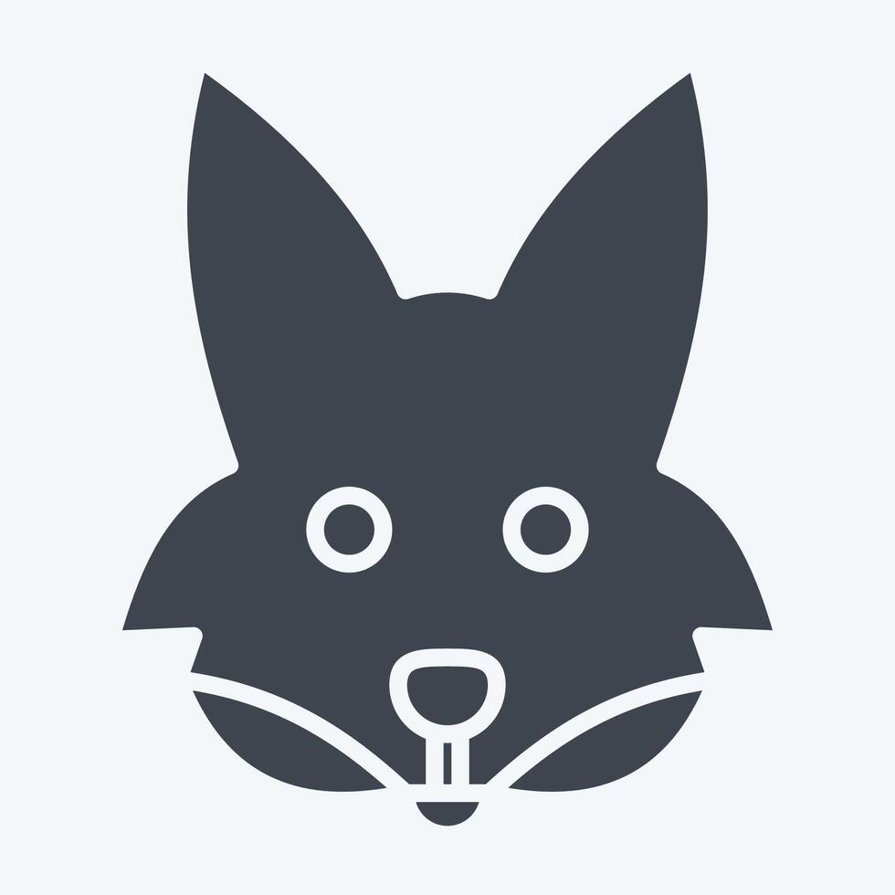 Icon Fox. related to Animals symbol. glyph style. simple design editable vector