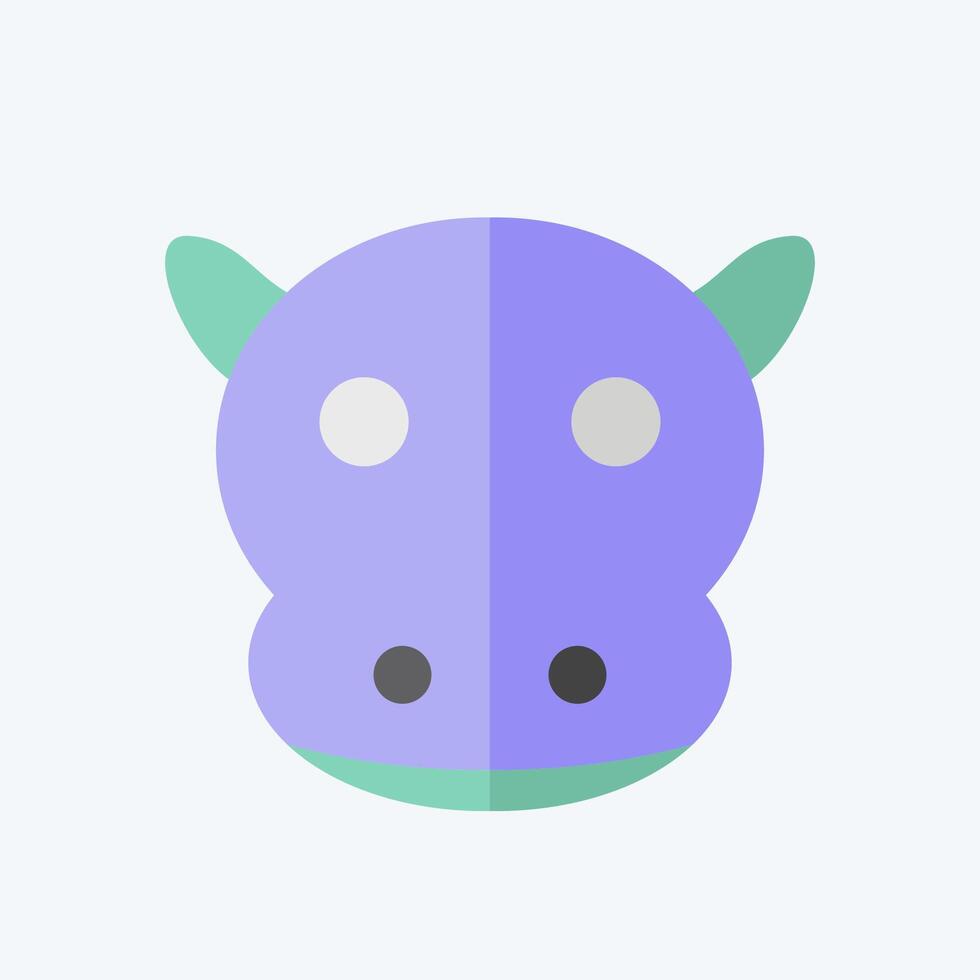 Icon Hippo. related to Animals symbol. flat style. simple design editable vector
