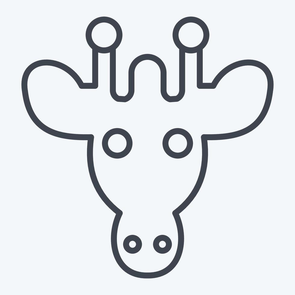 Icon Giraffe. related to Animals symbol. line style. simple design editable vector