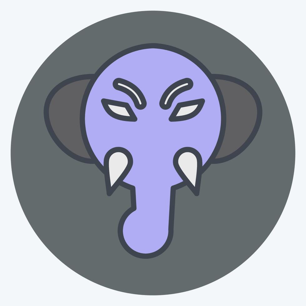 Icon Elephant. related to Animals symbol. color mate style. simple design editable vector
