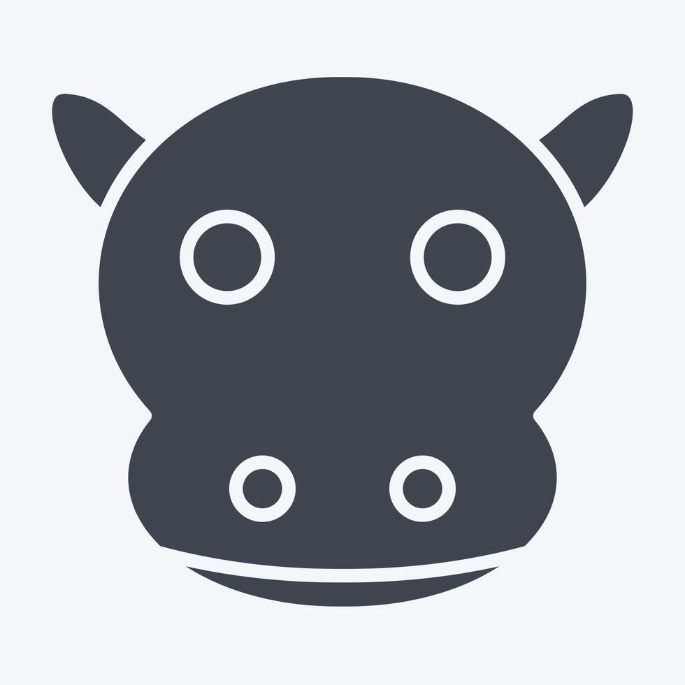 Icon Hippo. related to Animals symbol. glyph style. simple design editable vector