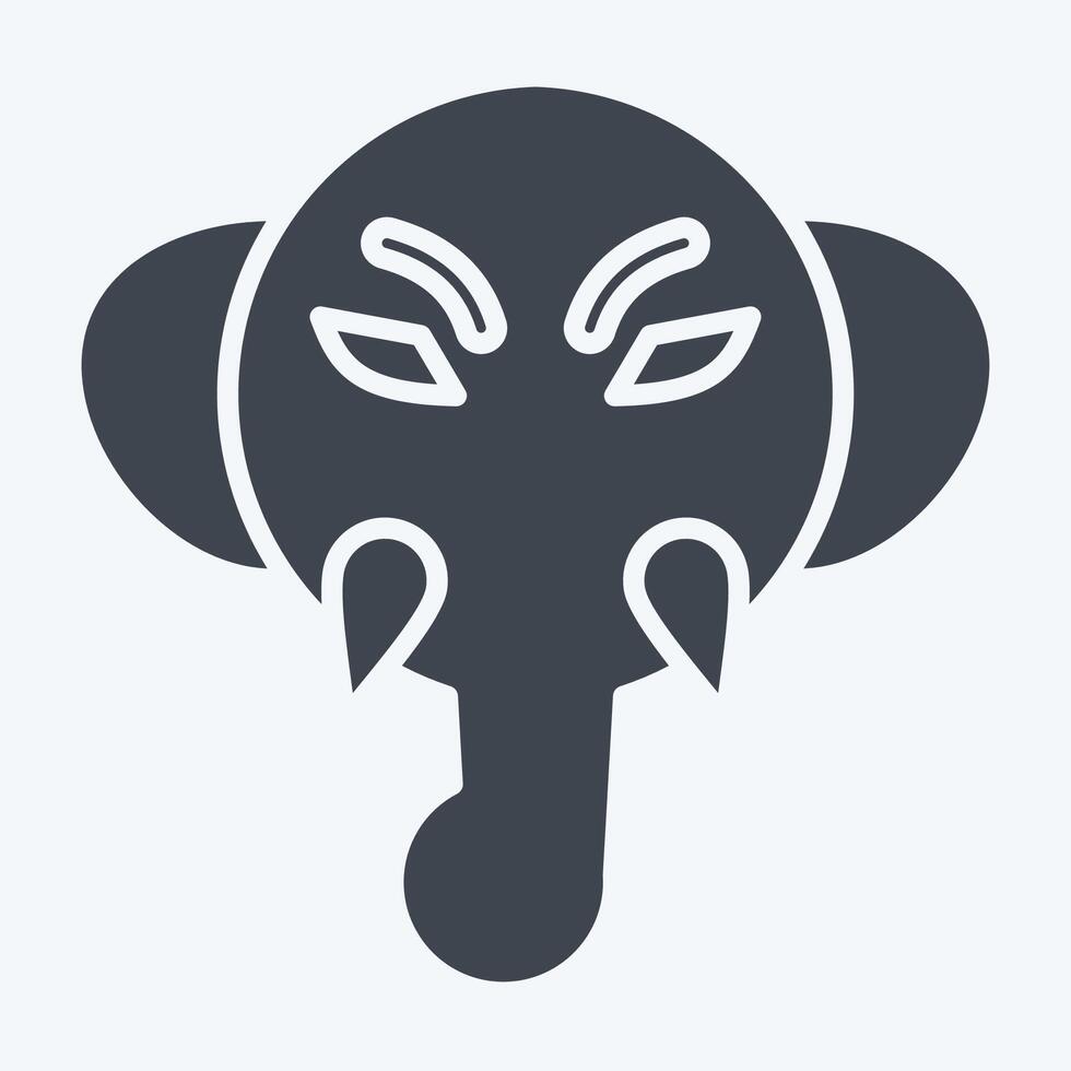 Icon Elephant. related to Animals symbol. glyph style. simple design editable vector