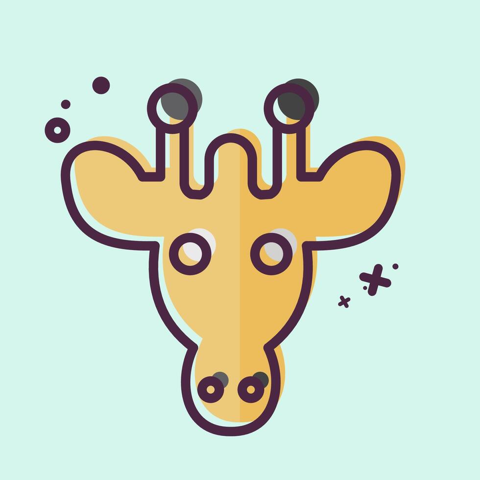 Icon Giraffe. related to Animals symbol. MBE style. simple design editable vector