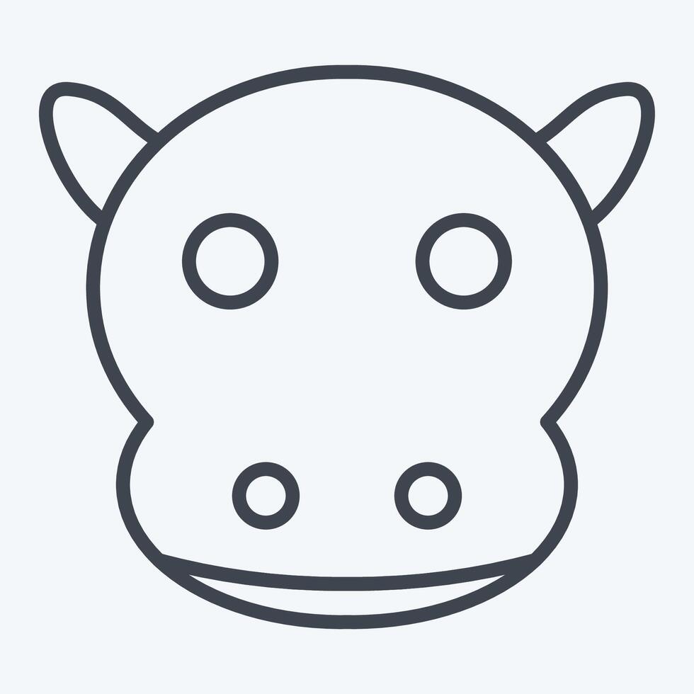 Icon Hippo. related to Animals symbol. line style. simple design editable vector